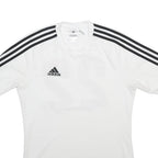 ADIDAS Womens White & Black Sports T-Shirt S Short Sleeve Crew Neck Polyester