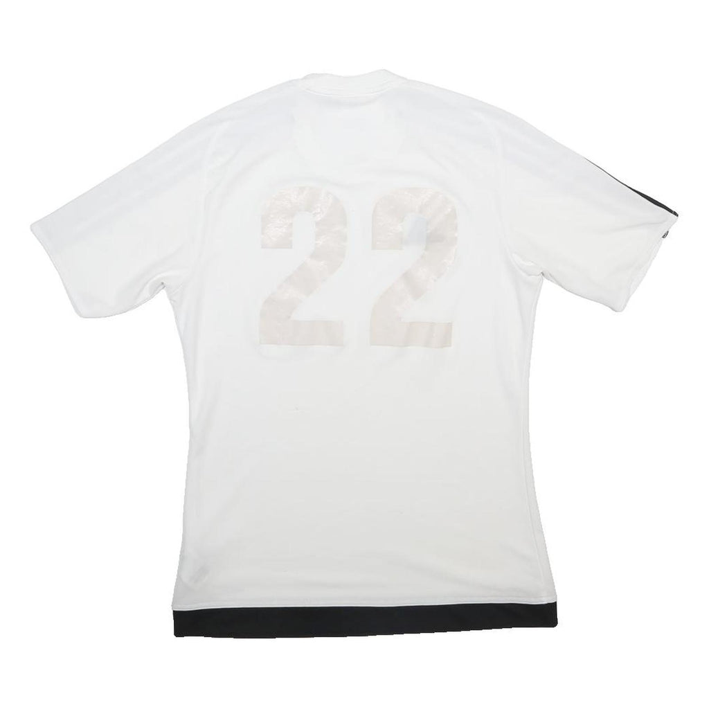 ADIDAS Womens White & Black Sports T-Shirt S Short Sleeve Crew Neck Polyester