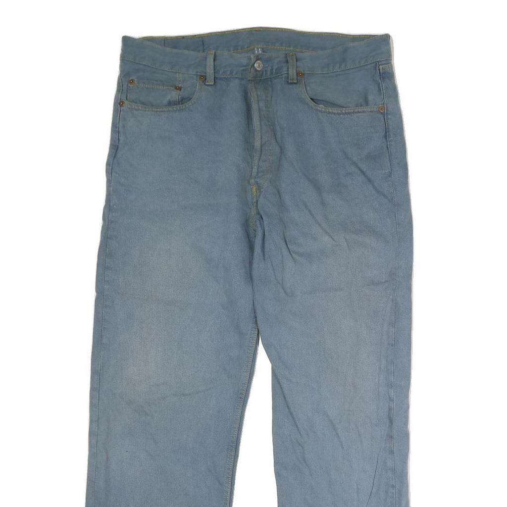 LEVI'S 501XX Mens Light Blue Regular Straight Denim Stone Wash Jeans W38 L29
