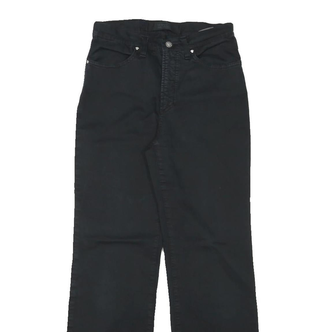 VERSACE JEANS COUTURE Womens Black Regular Straight Denim W26 L29 Zip Cotton