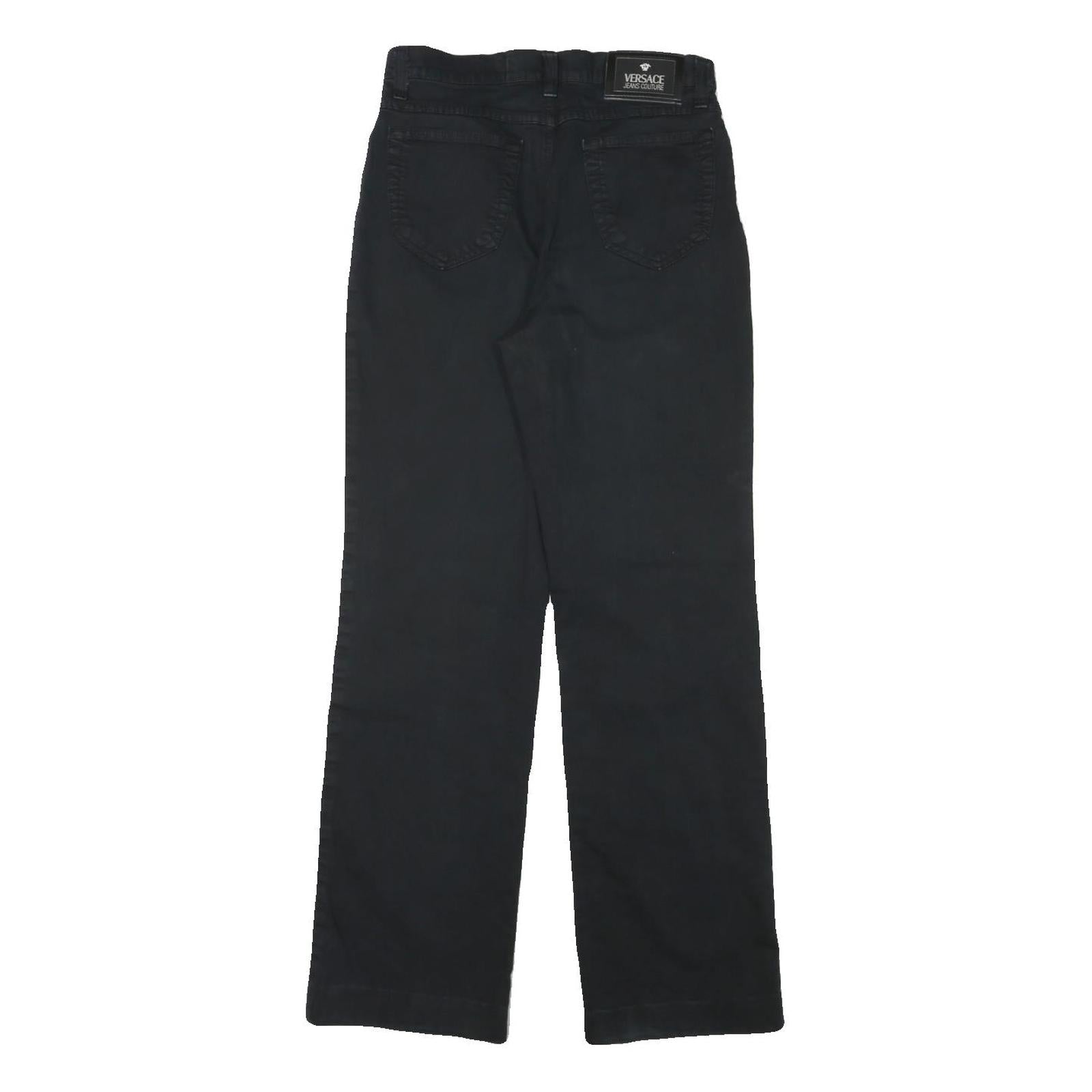 VERSACE JEANS COUTURE Womens Black Regular Straight Denim W26 L29 Zip Cotton