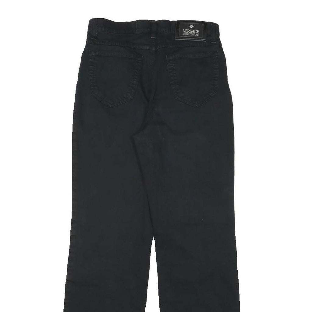 VERSACE JEANS COUTURE Womens Black Regular Straight Denim W26 L29 Zip Cotton