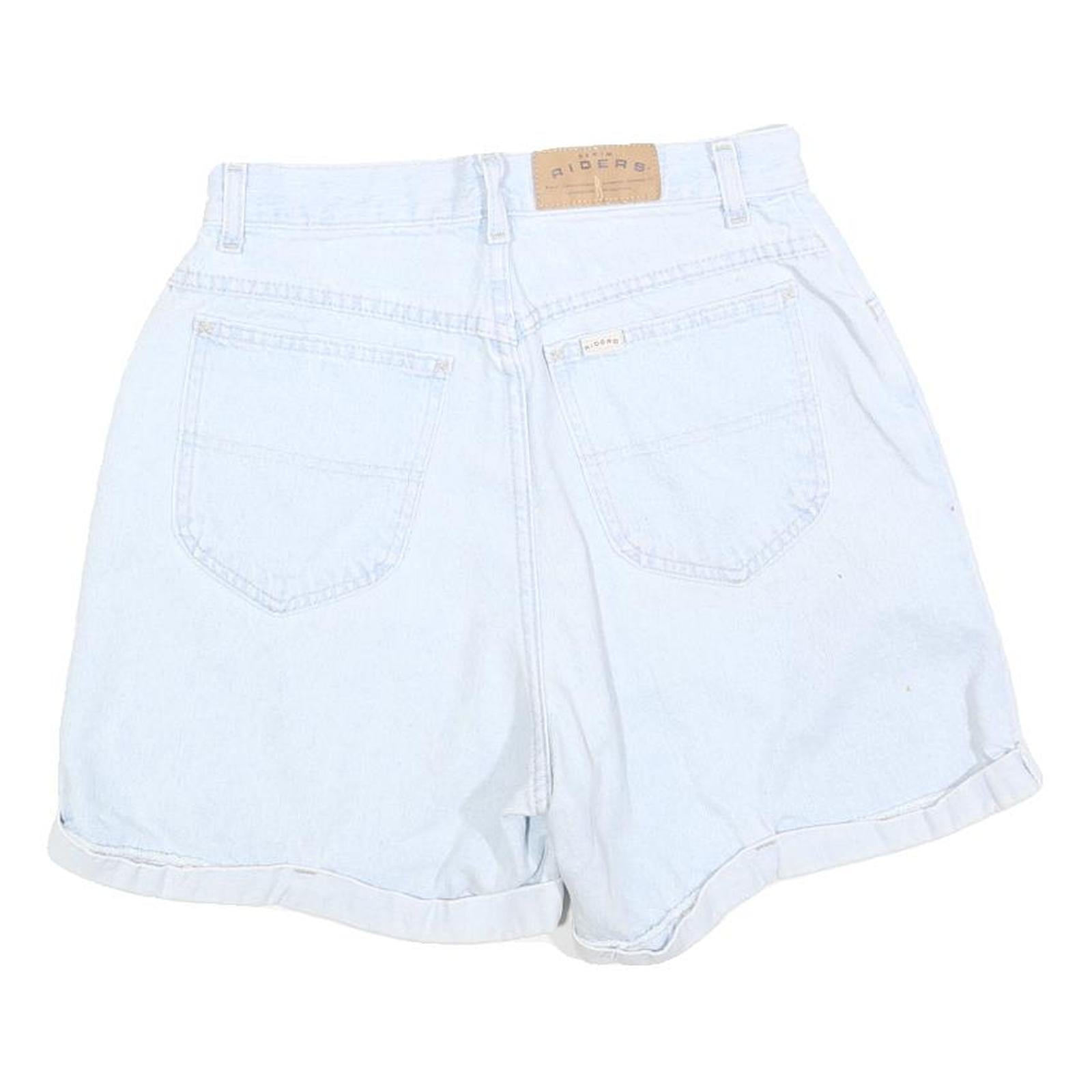 RIDERS Womens Shorts Blue Casual S W28 Light Wash Denim Summer