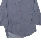 NAPAPIJRI Womens Blue Printed Top 3/4 Sleeve V-Neck Size S Lightweight