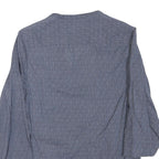 NAPAPIJRI Womens Blue Printed Top 3/4 Sleeve V-Neck Size S Lightweight