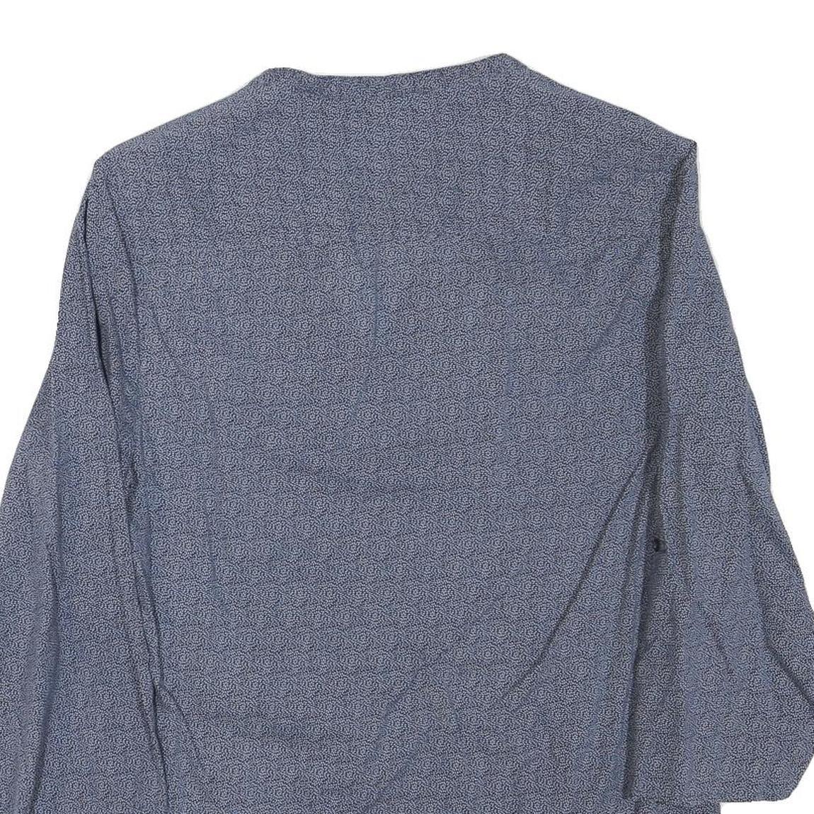 NAPAPIJRI Womens Blue Printed Top 3/4 Sleeve V-Neck Size S Lightweight