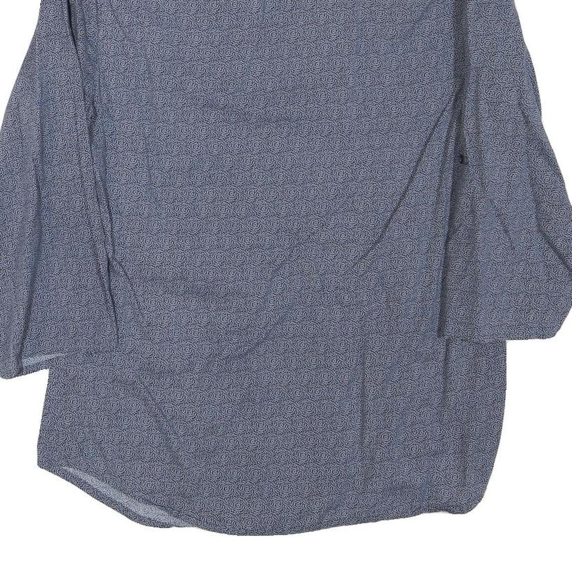 NAPAPIJRI Womens Blue Printed Top 3/4 Sleeve V-Neck Size S Lightweight