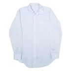 PROSPERO Mens Blue Shirt M Polyester Blend Formal Long Sleeve Button Down