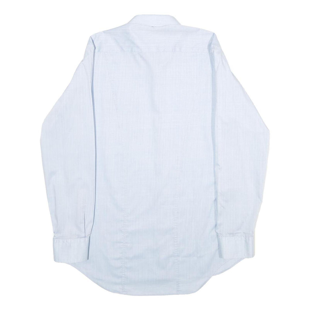 PROSPERO Mens Blue Shirt M Polyester Blend Formal Long Sleeve Button Down