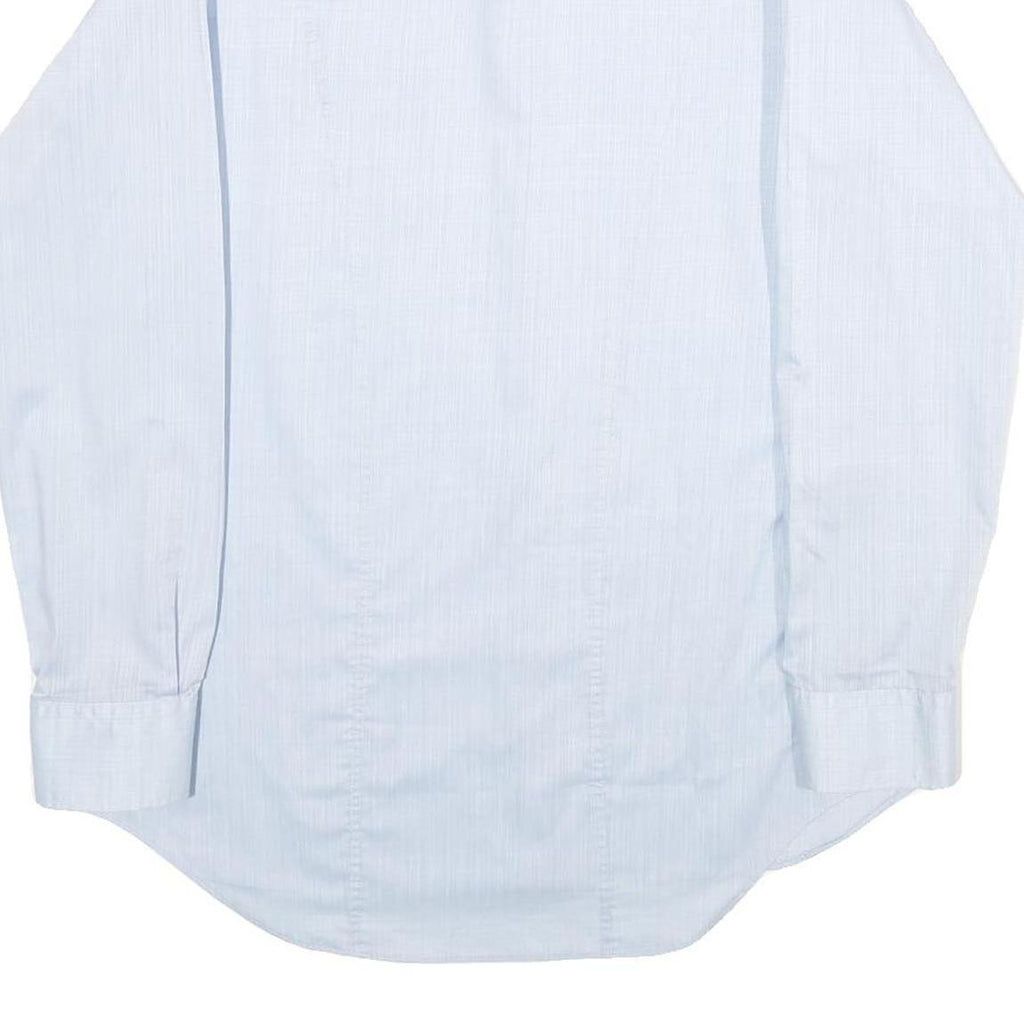 PROSPERO Mens Blue Shirt M Polyester Blend Formal Long Sleeve Button Down