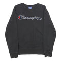 CHAMPION Mens Black Crew Neck M Cotton Logo Sweatshirt Casual Pullover