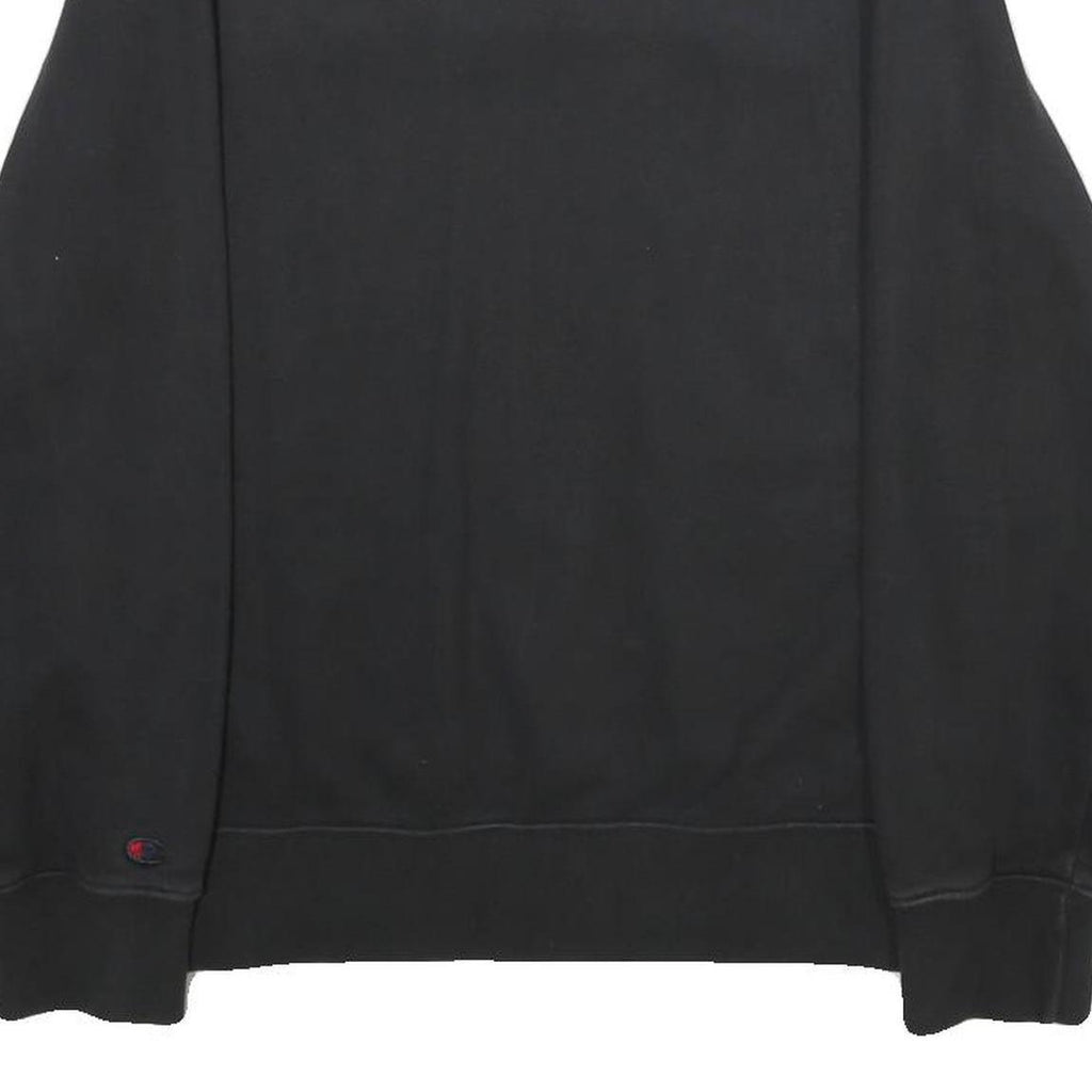 CHAMPION Mens Black Crew Neck M Cotton Logo Sweatshirt Casual Pullover