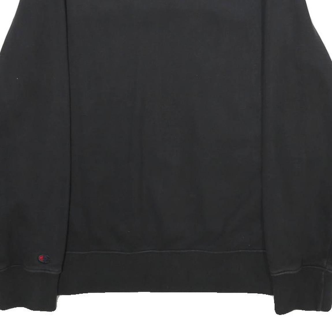 CHAMPION Mens Black Crew Neck M Cotton Logo Sweatshirt Casual Pullover