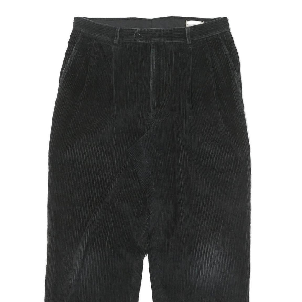 LINEA NATURALE Mens Cotton Blend Black Relaxed Straight Trousers W32 L28 Casual