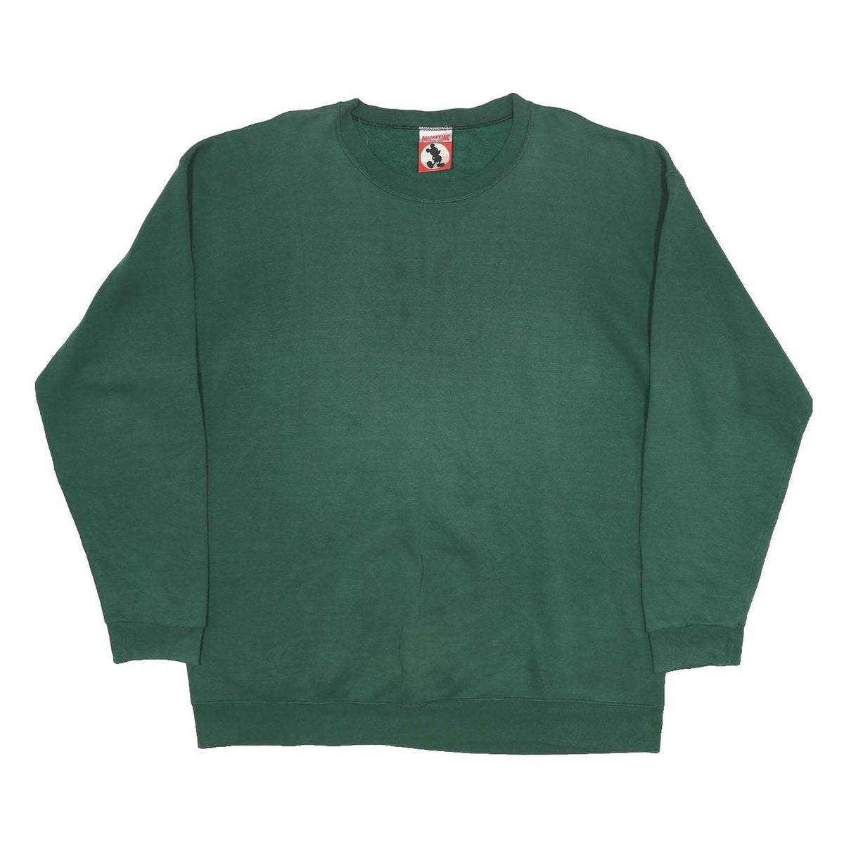MICKEY INC Mens Green Sweater Crew Neck L Classic Cotton Blend Sweatshirt