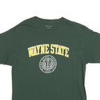 CHAMPION Mens Green Wayne State Graphic T-Shirt L Short Sleeve Crew Neck