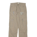 VERTBAUDET Mens Cotton Blend Beige Casual Regular Fit Cargo Trousers W26 L31