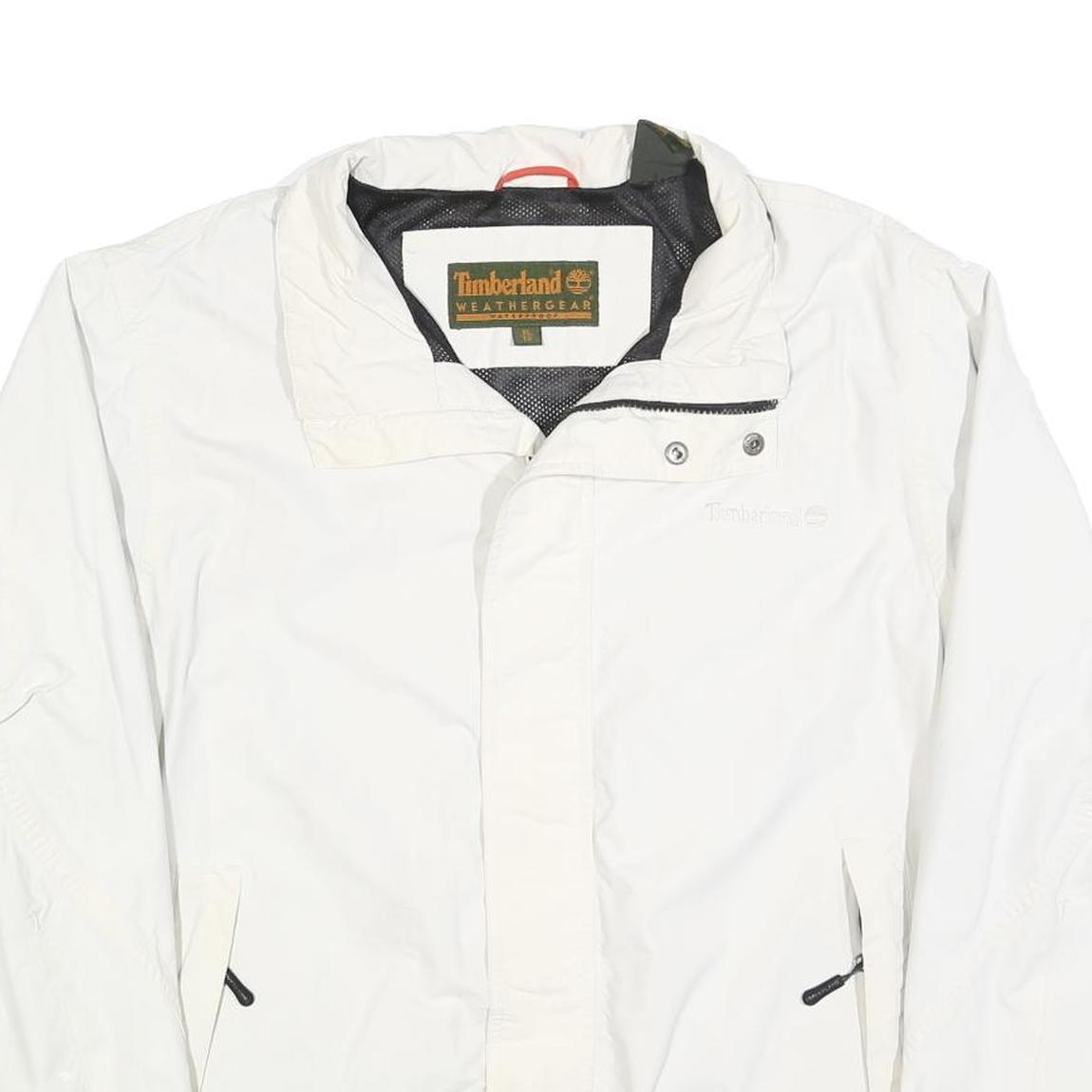 TIMBERLAND Mens White Zip Jacket XL Polyester Blend Outdoor Casual Weathergear