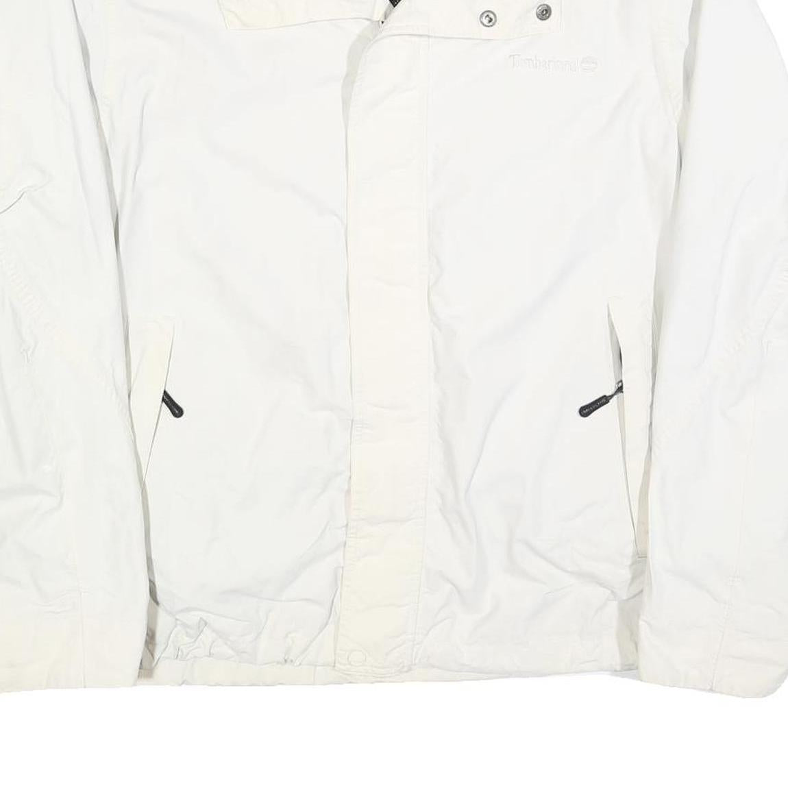 TIMBERLAND Mens White Zip Jacket XL Polyester Blend Outdoor Casual Weathergear