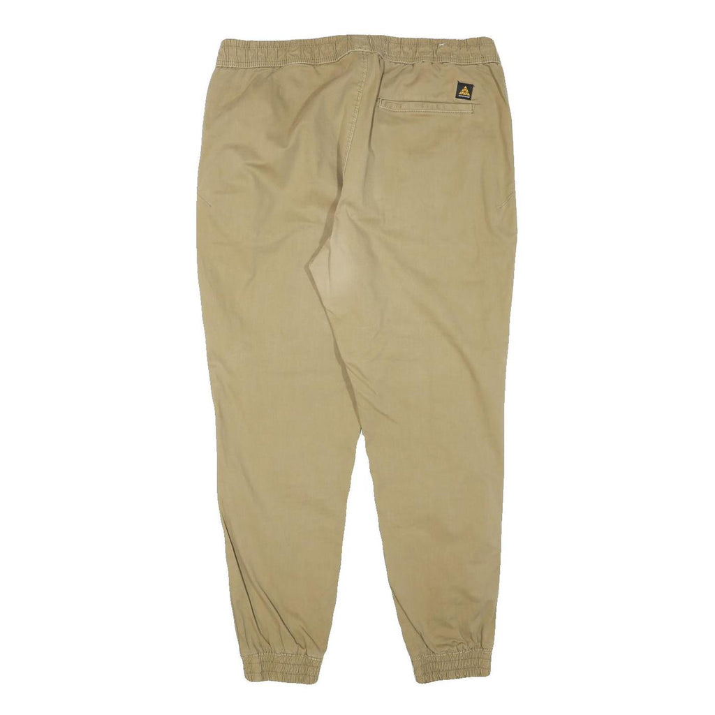 ZARA Mens Cotton Blend Beige Relaxed Drawstring Trousers W33 L28 Casual Wear