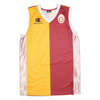 CHAMPION Mens Yellow & Maroon Galatasaray Sleeveless V-Neck Sports Jersey 4XL