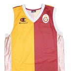 CHAMPION Mens Yellow & Maroon Galatasaray Sleeveless V-Neck Sports Jersey 4XL