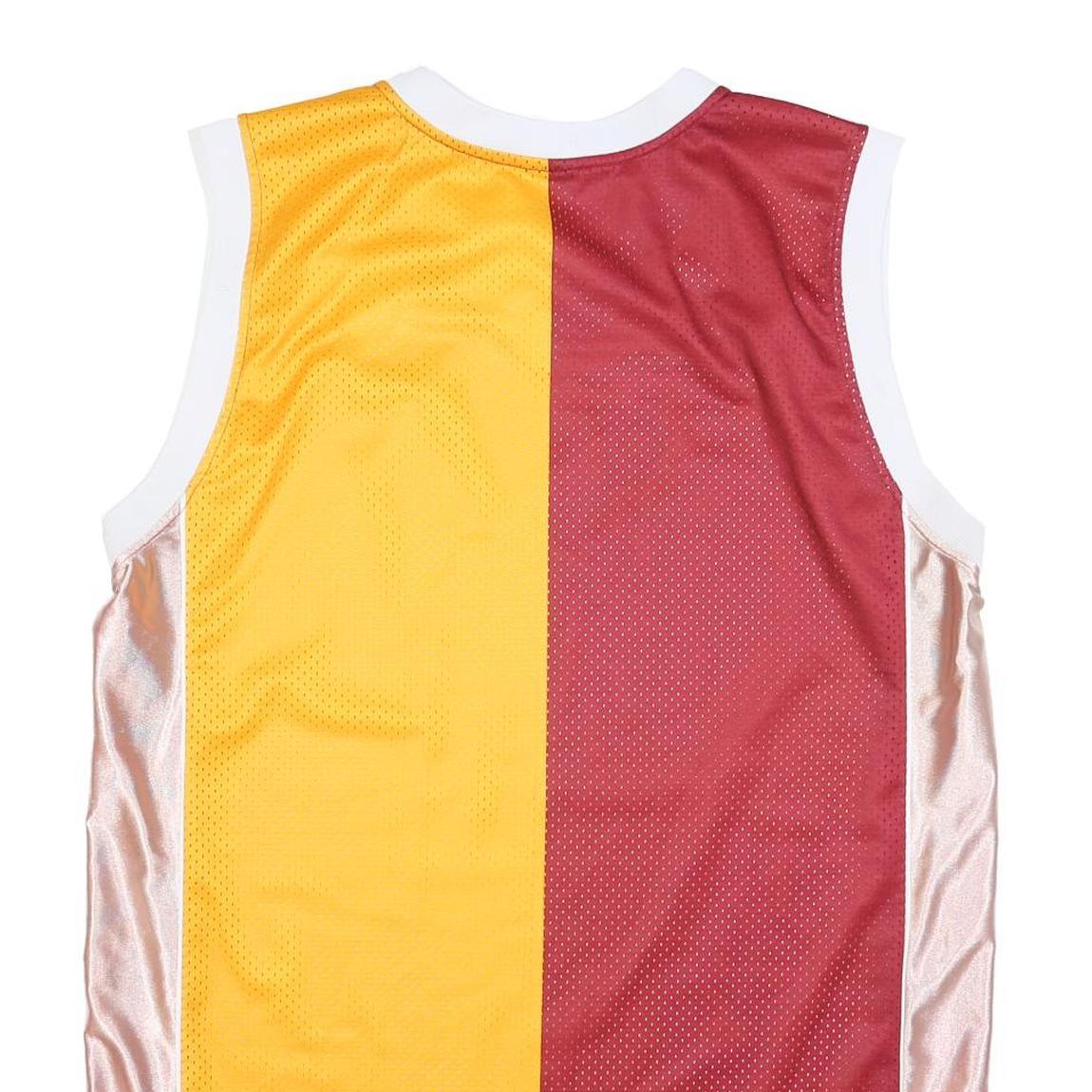 CHAMPION Mens Yellow & Maroon Galatasaray Sleeveless V-Neck Sports Jersey 4XL