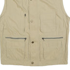 JUPITER Mens Beige Sleeveless L Polyester Blend Utility Jacket Zip Pockets