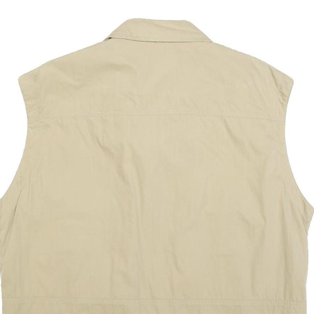 JUPITER Mens Beige Sleeveless L Polyester Blend Utility Jacket Zip Pockets