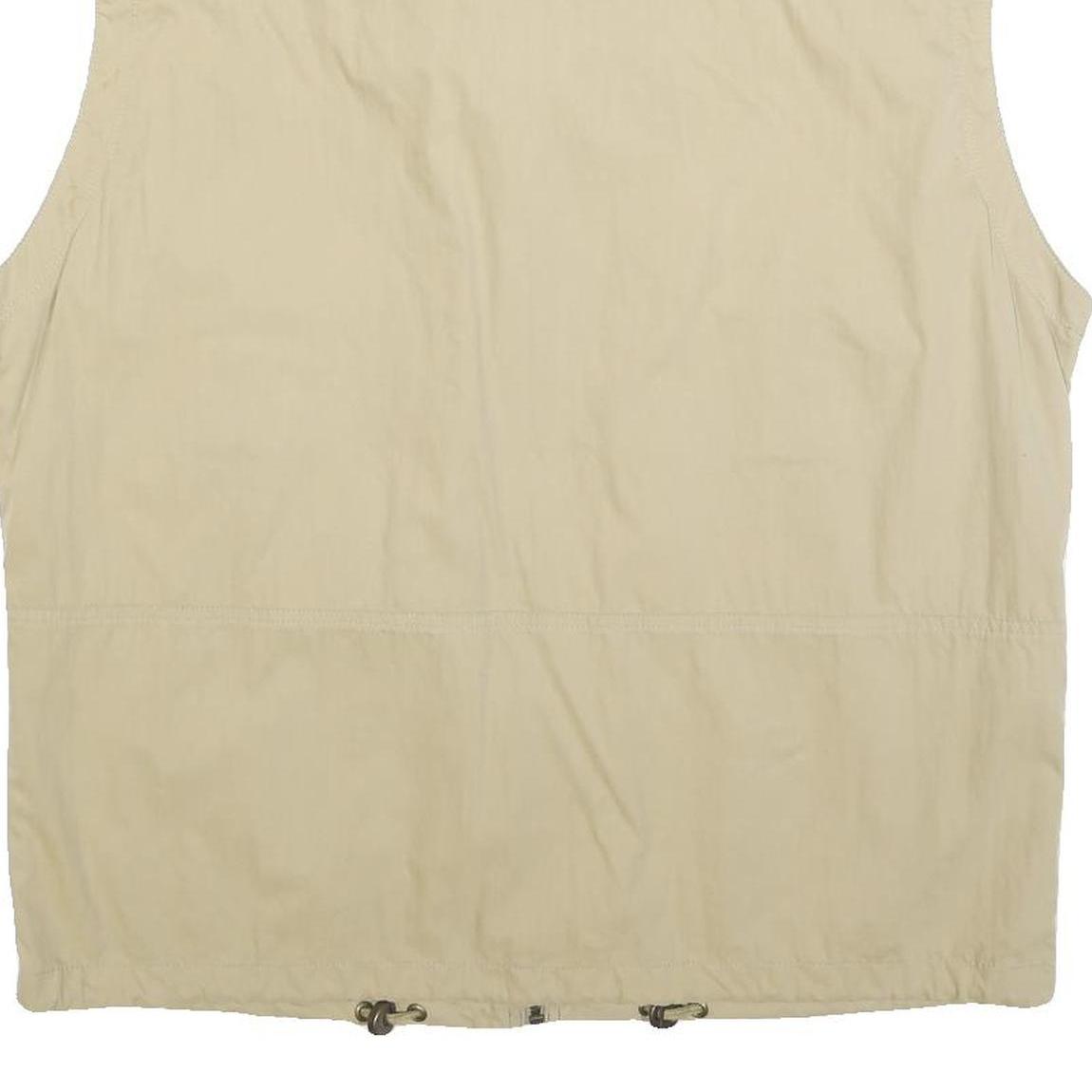 JUPITER Mens Beige Sleeveless L Polyester Blend Utility Jacket Zip Pockets