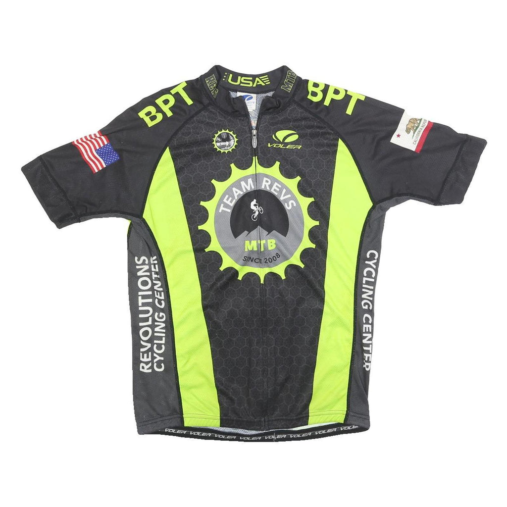 VOLER Mens Black & Yellow Cycling T-Shirt XL Short Sleeve Crew Neck USA MTB
