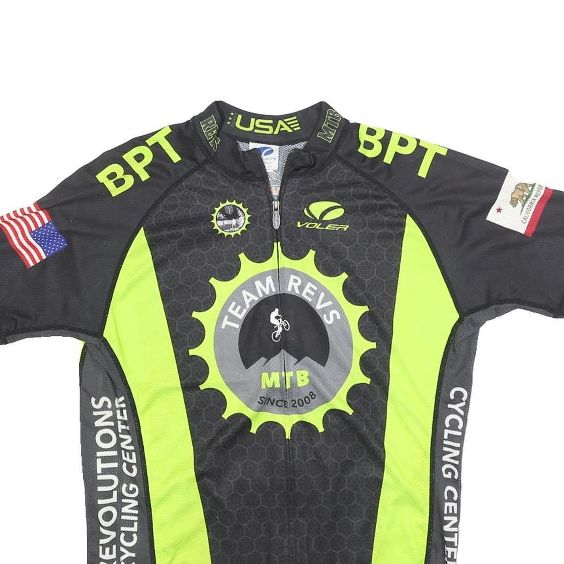 VOLER Mens Black & Yellow Cycling T-Shirt XL Short Sleeve Crew Neck USA MTB