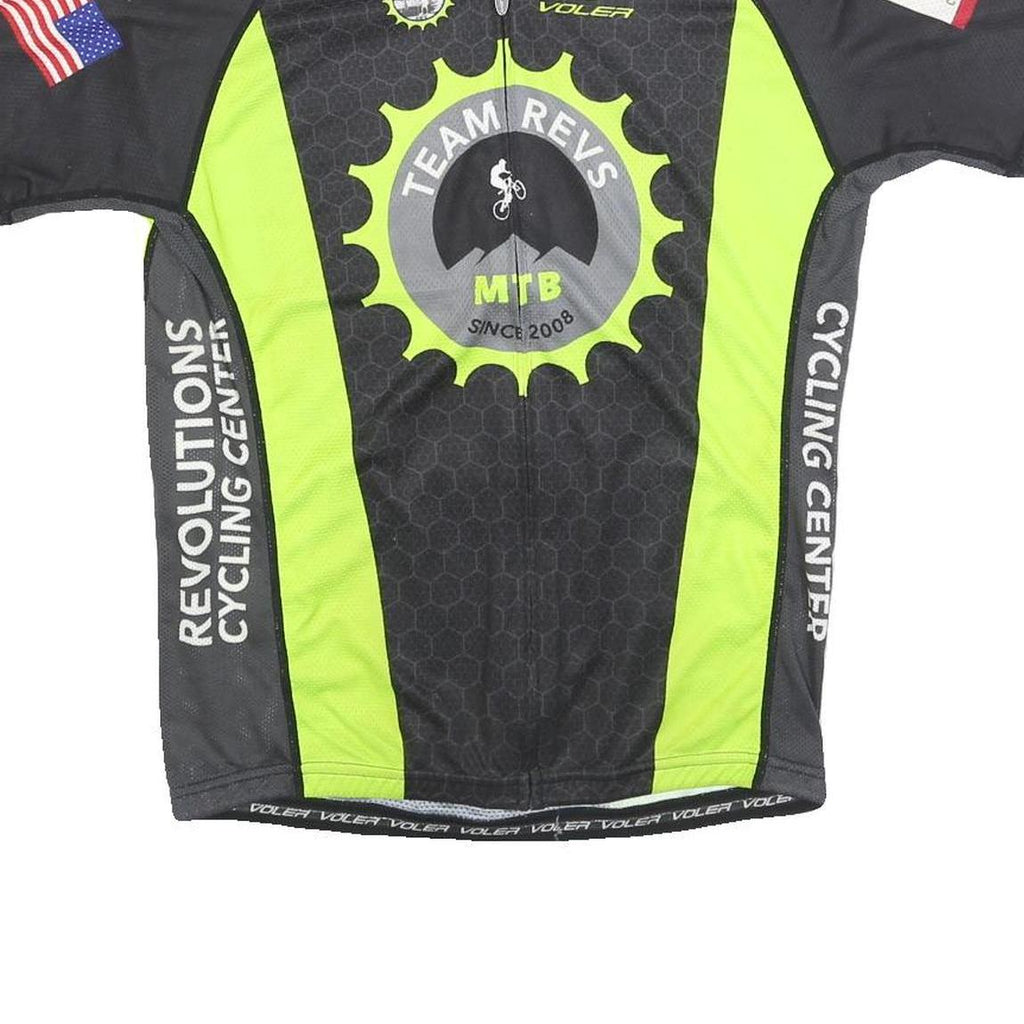 VOLER Mens Black & Yellow Cycling T-Shirt XL Short Sleeve Crew Neck USA MTB