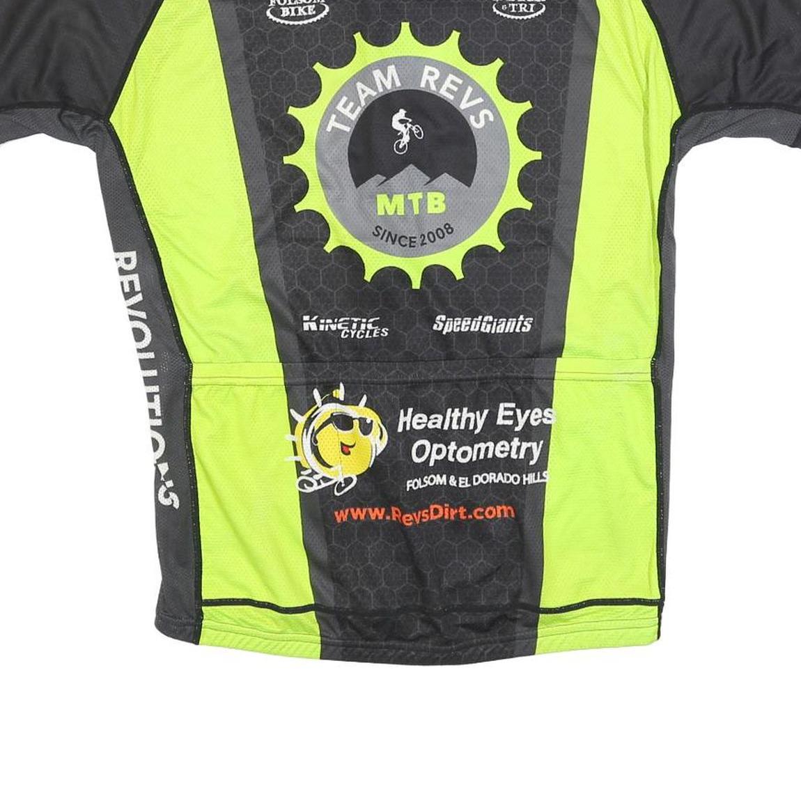 VOLER Mens Black & Yellow Cycling T-Shirt XL Short Sleeve Crew Neck USA MTB