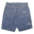 WRANGLER Mens Denim Blue Cargo Shorts XL W32 Workwear Cotton Blend