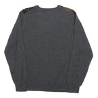 WILKE-RODRIGUEZ Mens Grey Brown Black Patterned V-Neck Basic Knit M Jumper