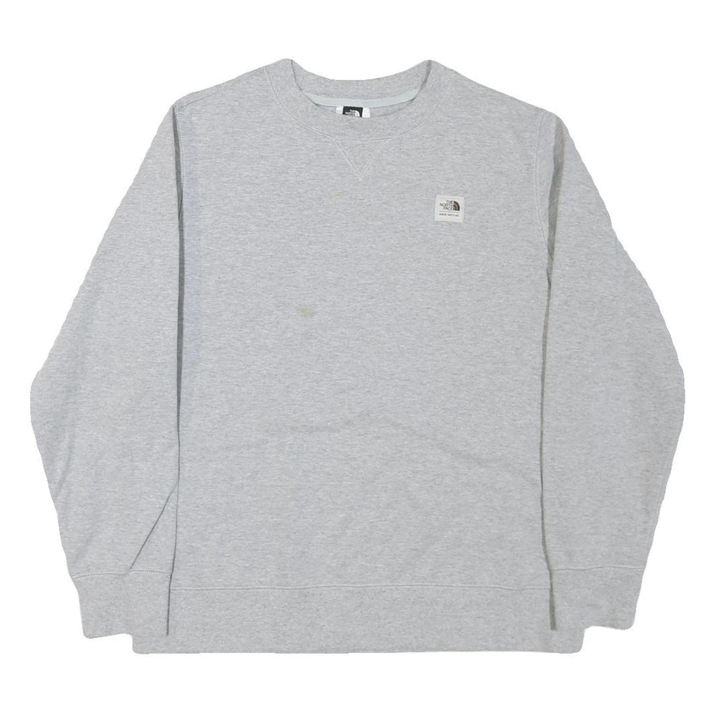 THE NORTH FACE Womens Grey Sweatshirt Crew Neck L Casual Cotton Blend Pullover