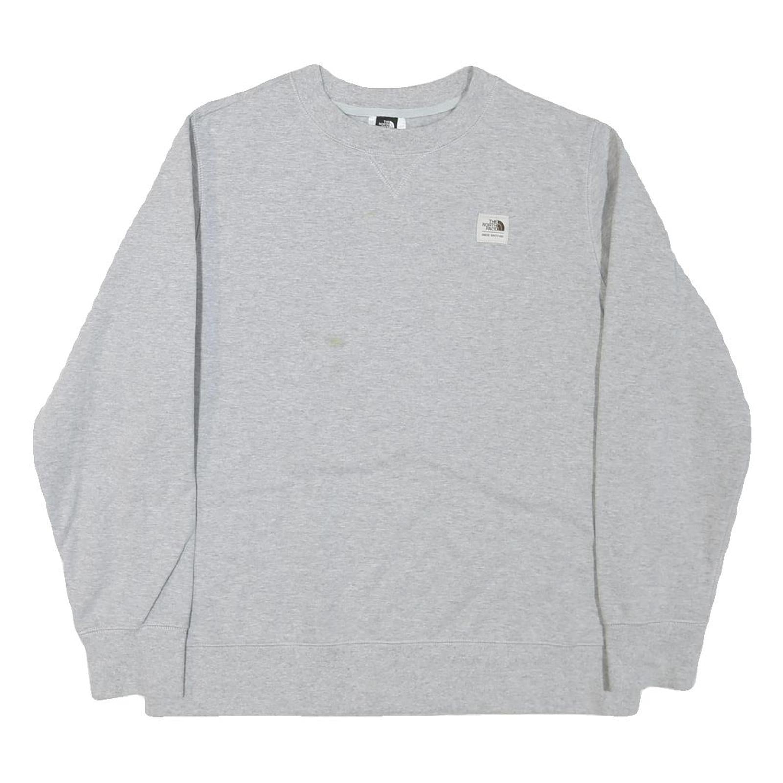 THE NORTH FACE Womens Grey Sweatshirt Crew Neck L Casual Cotton Blend Pullover