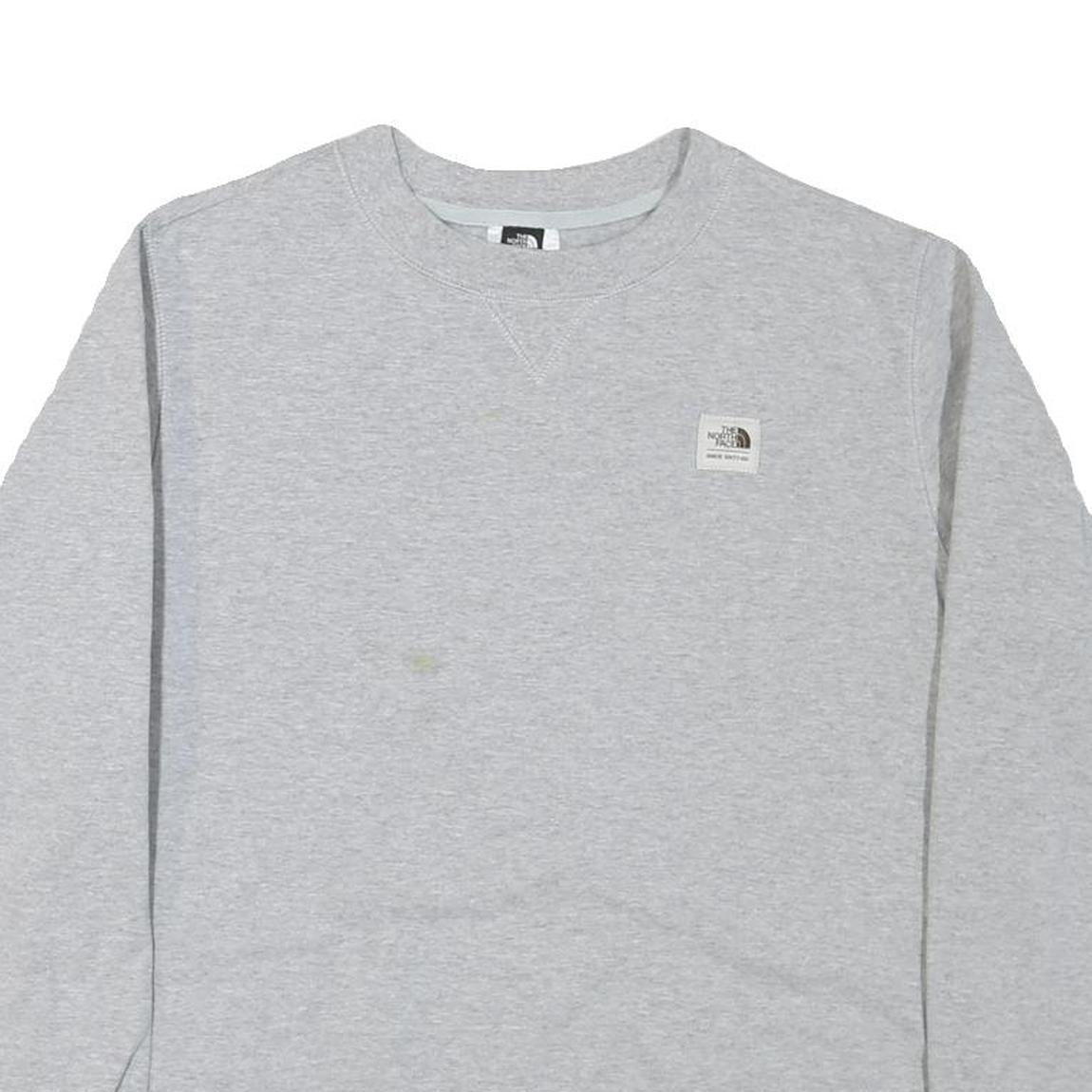 THE NORTH FACE Womens Grey Sweatshirt Crew Neck L Casual Cotton Blend Pullover