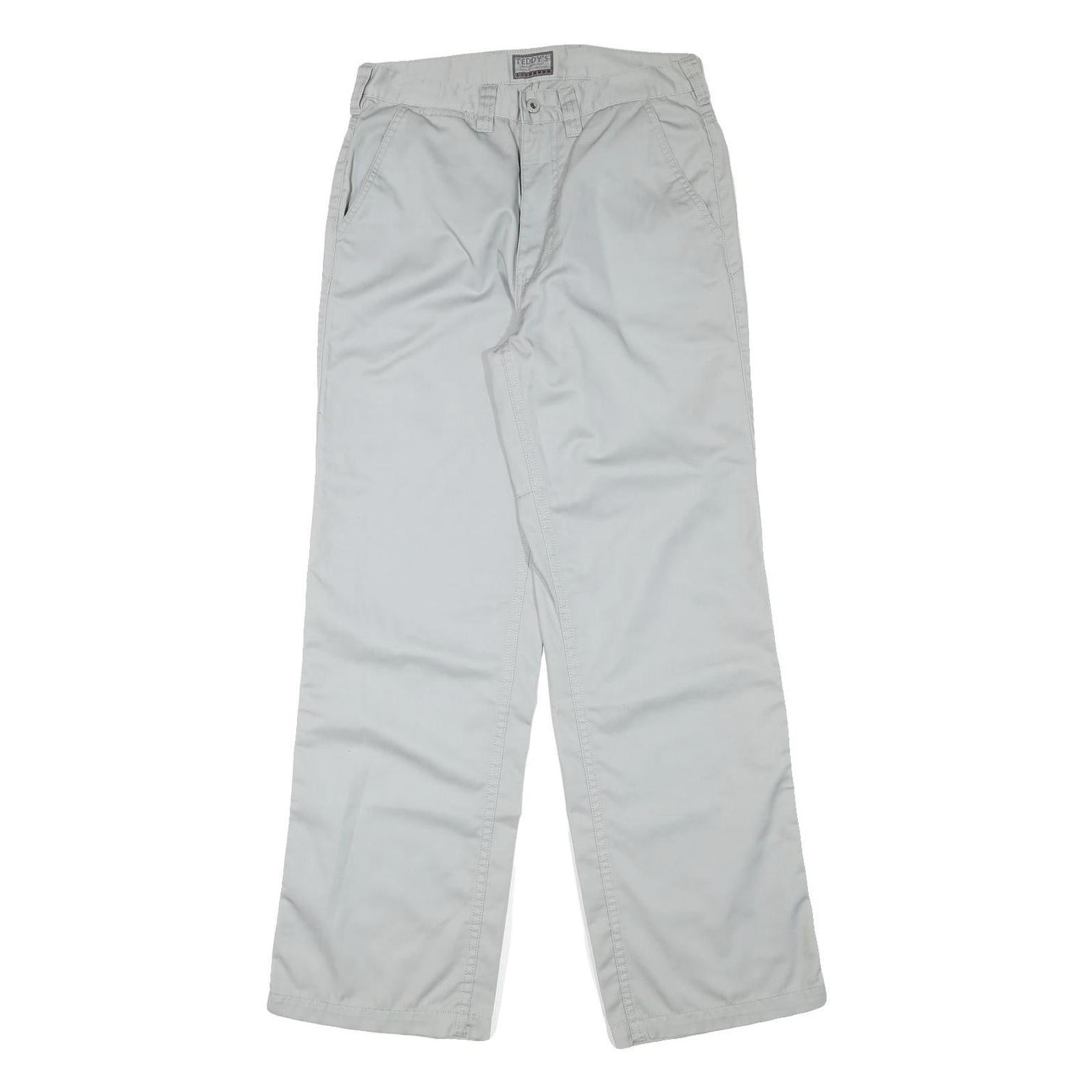 TEDDYS Mens Cotton Blend Regular Fit Beige Trousers W29 L31 Casual Zip Closure