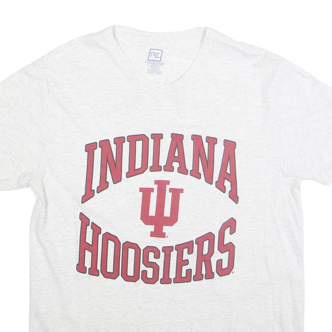 PROEDGE Mens White Indiana Hoosiers Graphic T-Shirt L Short Sleeve Crew Neck