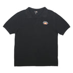 ELLESSE Mens Black Cotton Polo Shirt XL Logo Embroidered Short Sleeve Button