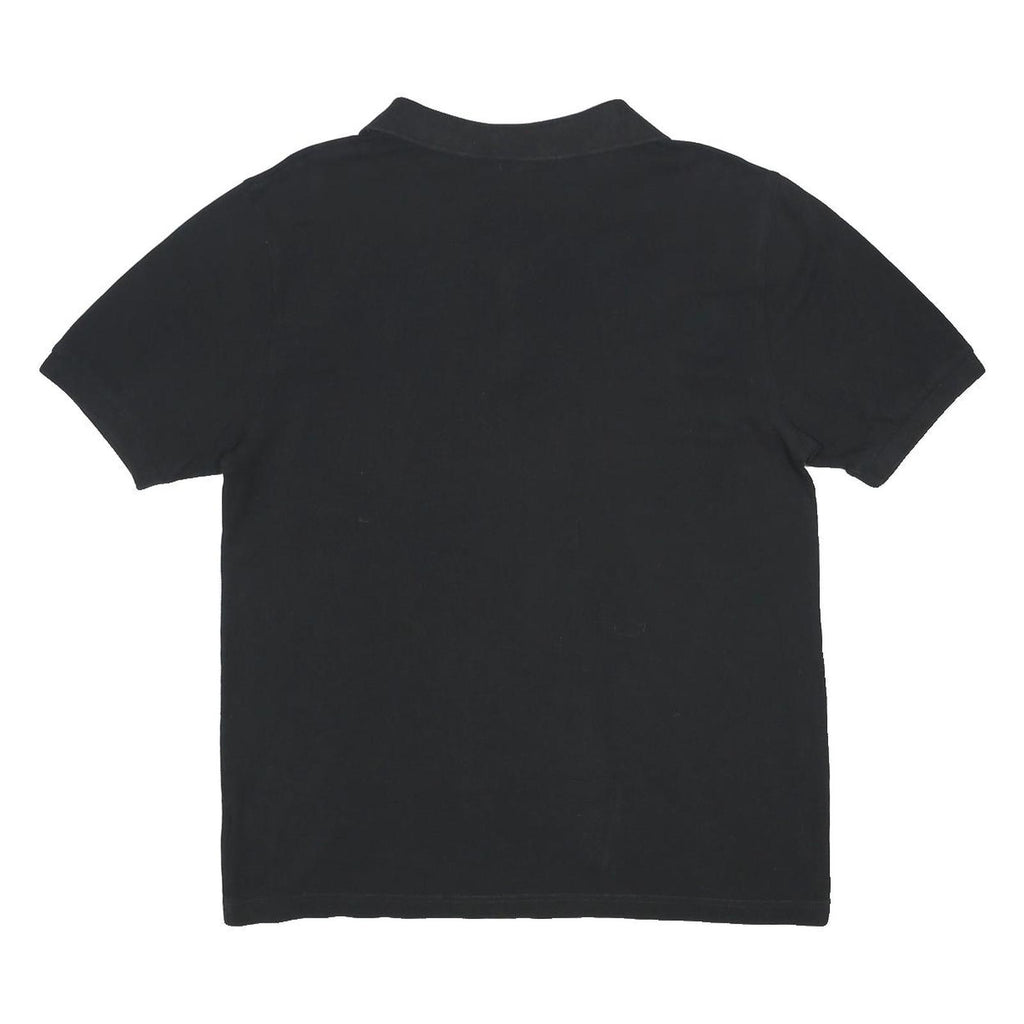 ELLESSE Mens Black Cotton Polo Shirt XL Logo Embroidered Short Sleeve Button