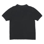 ELLESSE Mens Black Cotton Polo Shirt XL Logo Embroidered Short Sleeve Button