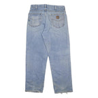 CARHARTT Lined Mens Relaxed Blue Denim Jeans W32 L30 Casual Workwear Zip Closure