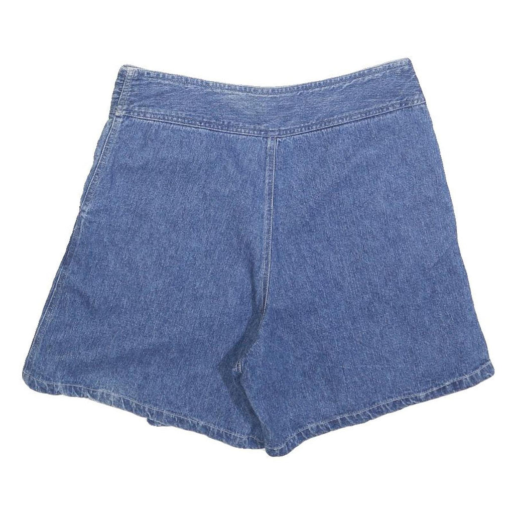 WEST PORT Womens Blue Denim Skort Casual Cotton Blend Short Size M Pockets