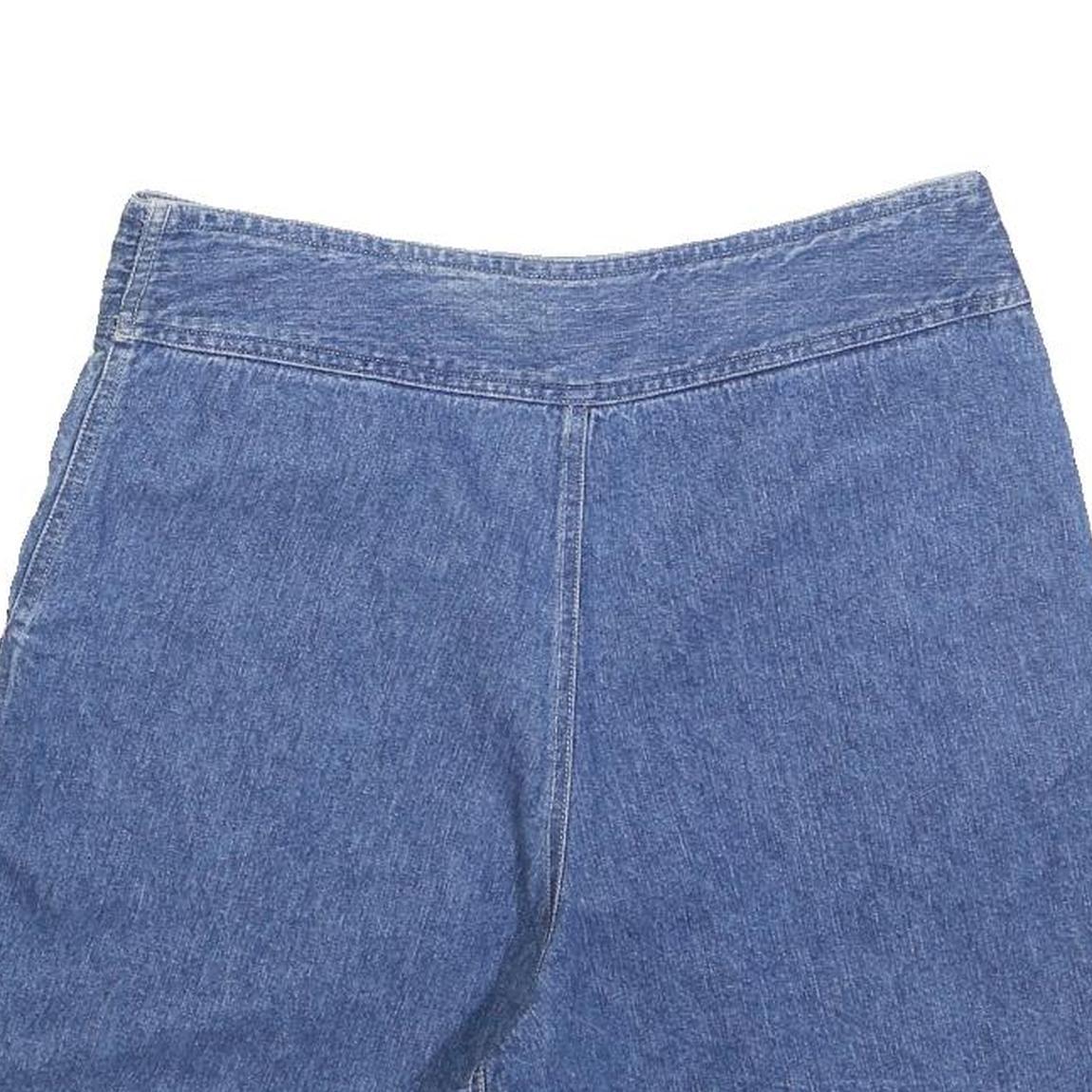 WEST PORT Womens Blue Denim Skort Casual Cotton Blend Short Size M Pockets