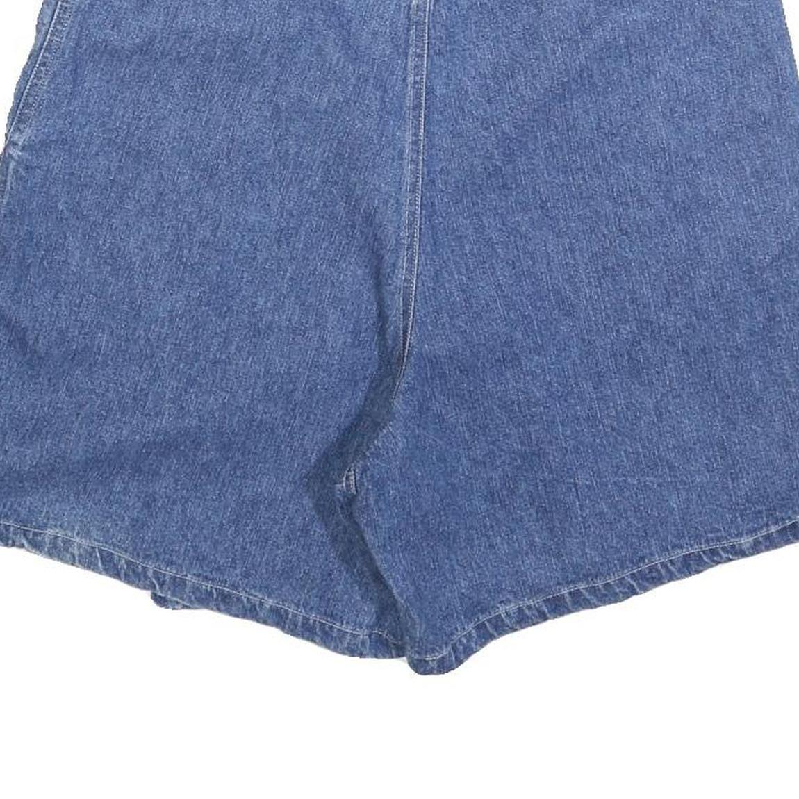 WEST PORT Womens Blue Denim Skort Casual Cotton Blend Short Size M Pockets