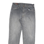 MARLBORO Mens Grey Regular Straight Denim Light Cotton Blend W34 L32 Button