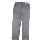MARLBORO Mens Grey Regular Straight Denim Light Cotton Blend W34 L32 Button